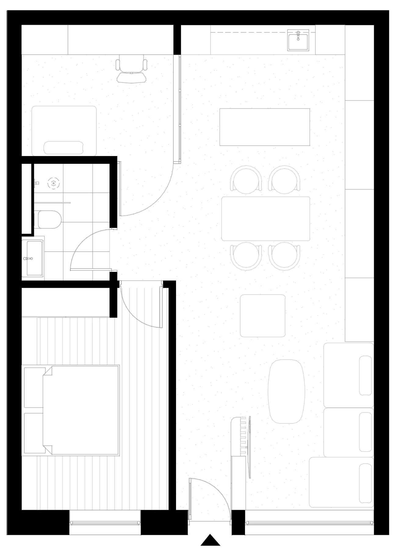 Plan apartament tip 1, 71,3 m²